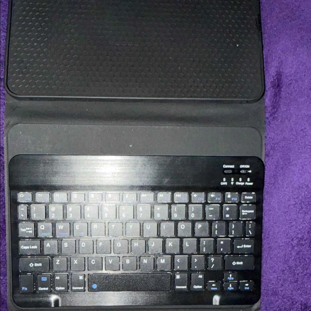 Black/Cream Daisy Print iPad Case/Keyboard